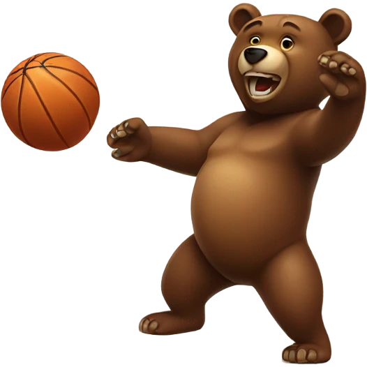 Brown Bear spinning basketball on his finger  emoji