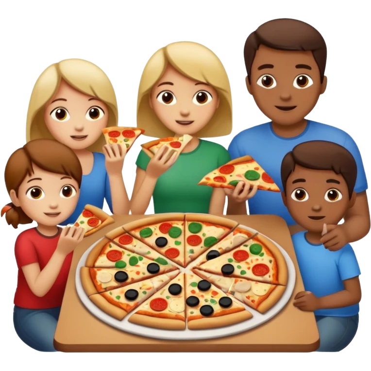 familiy eating pizza emoji