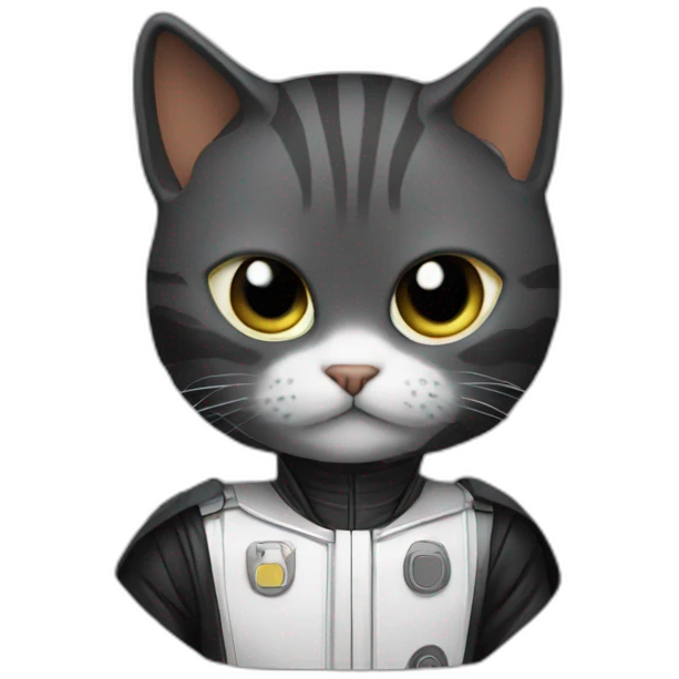 A cat on the darht vader suit emoji