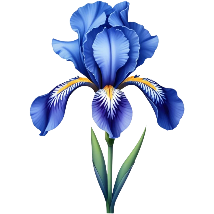 single Sky Blue Iris, straight stem emoji
