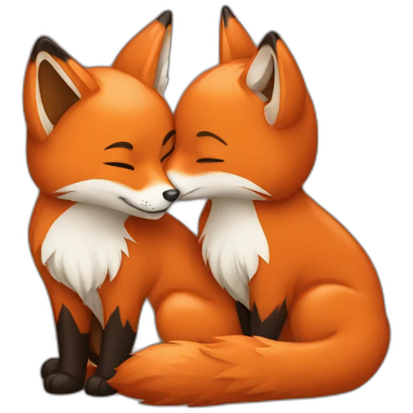 Fox kissing emoji