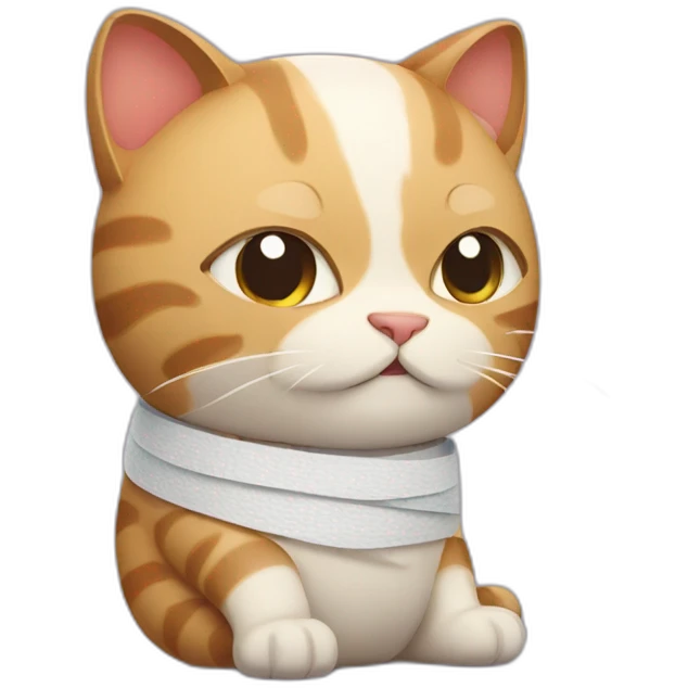cat with a bandaged belly emoji