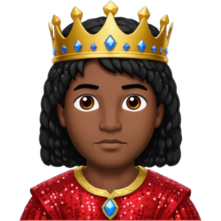 King Solomon from The Bible with black hair,  red sequin outfit emoji