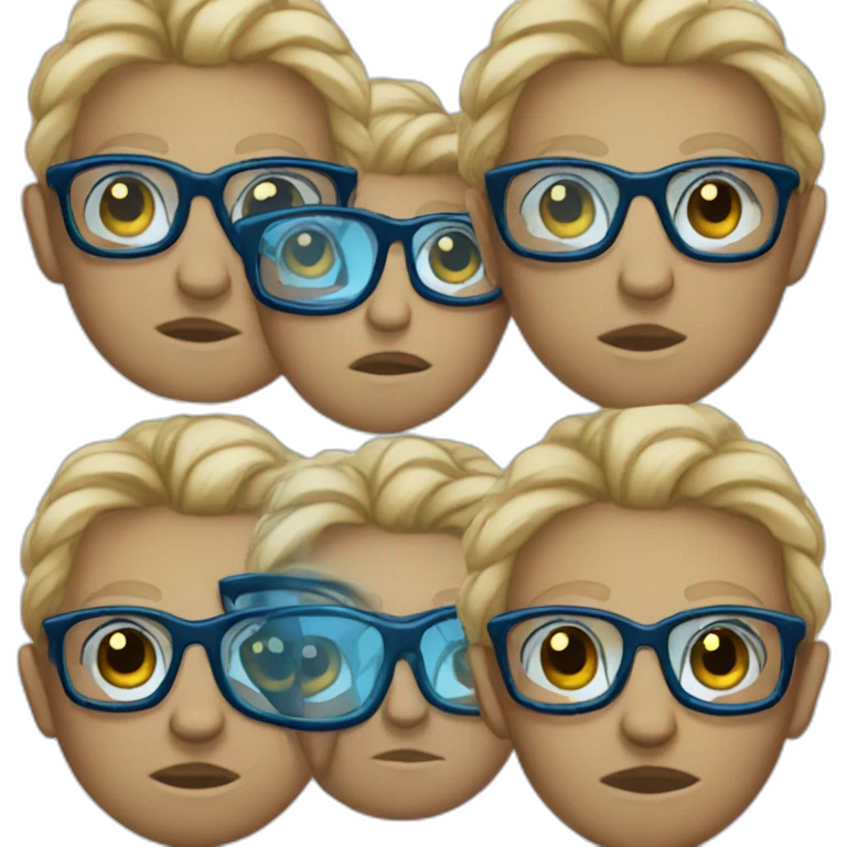Blue panthers with glasses emoji