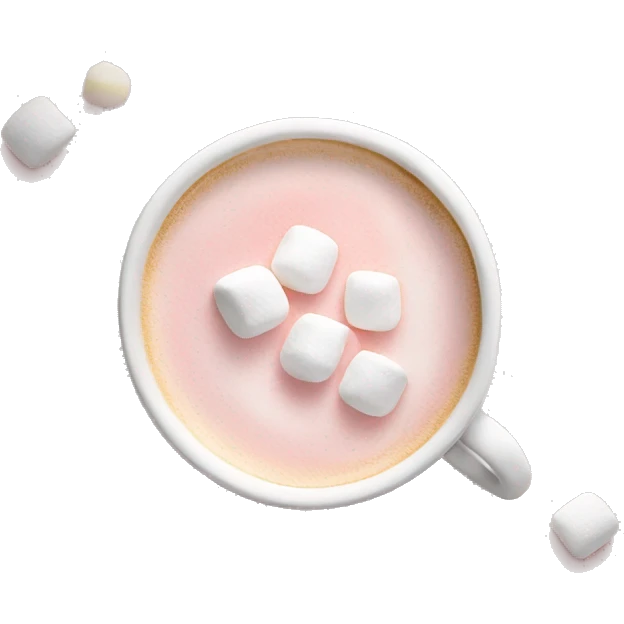 Light Pink mug of latte with marshmallows  emoji