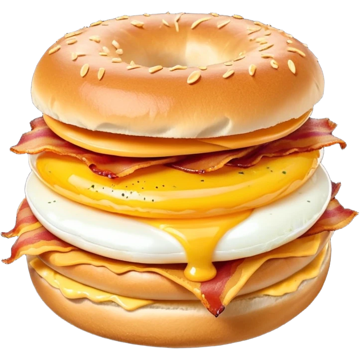 Bacon egg and cheese bagel emoji