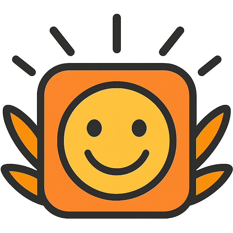 app icon for a PWA focused on positivity and mindfulness, warm and uplifting colors emoji