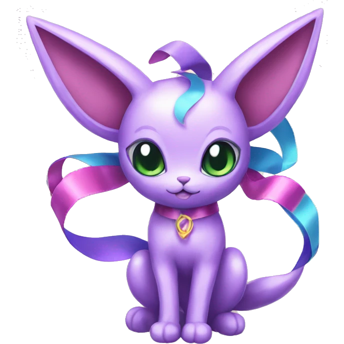 Shiny colorful Espeon with ribbons emoji