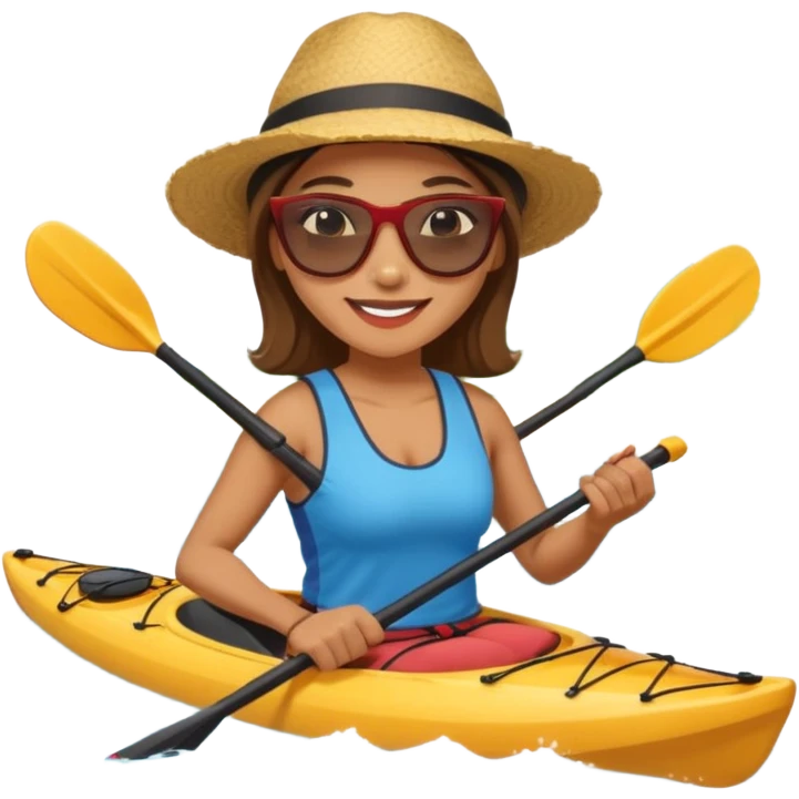 Teacher kayaking beach female emoji
