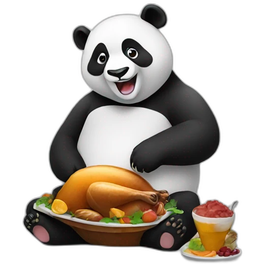 Panda eating turkey  emoji