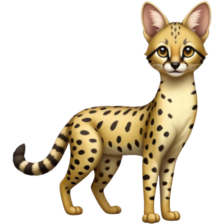 Serval-Genet-Civet-hybrid, full body emoji