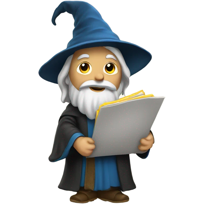 (wizard) holding  (file) emoji