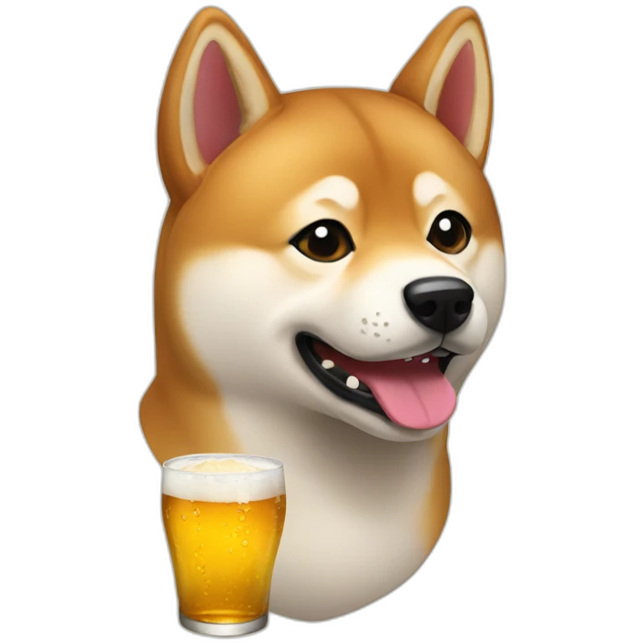 shiba inu drink beer emoji