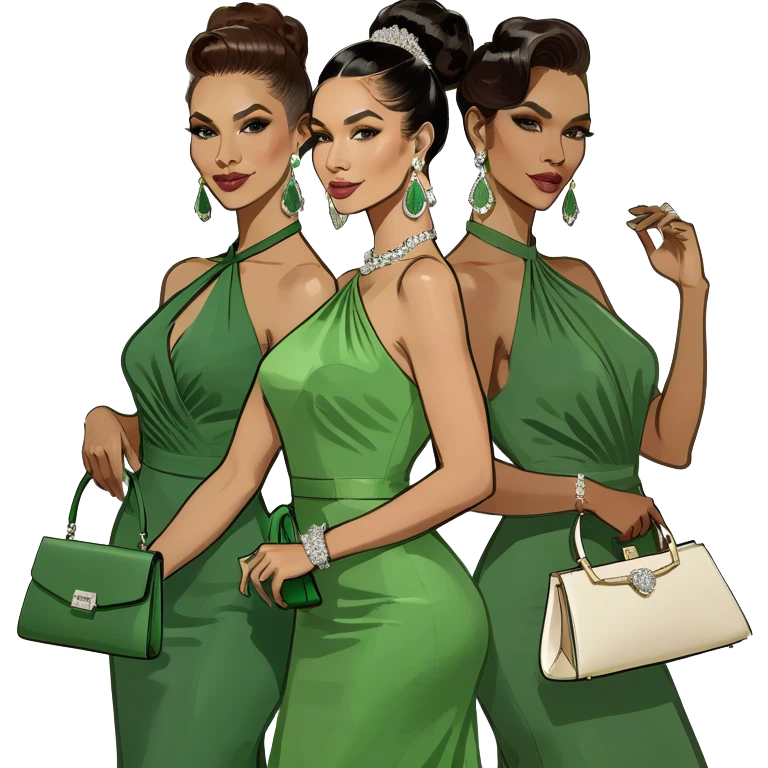 women at a party with other two women emoji