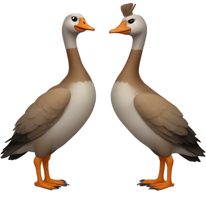 Strong muscular Humanized geese pair emoji