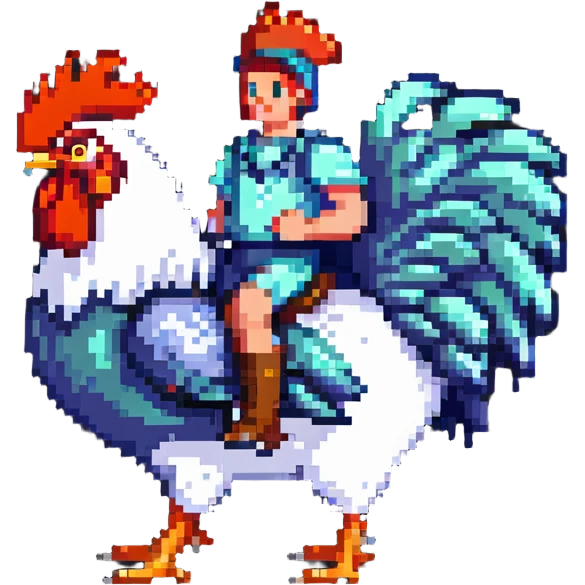 rider on a rooster emoji