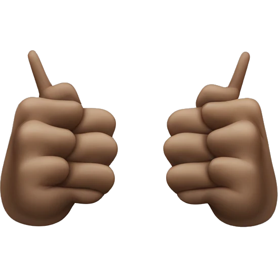 two hands in shape of Guns crossing each other with joint thumbs emoji