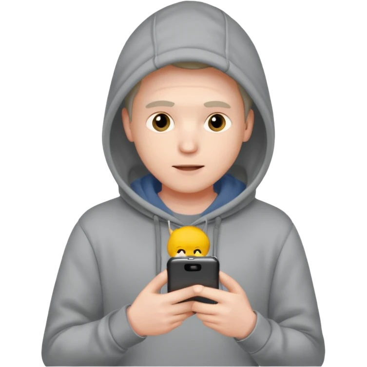 depressive man using his phone emoji