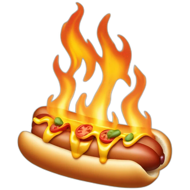 hot dog on fire emoji