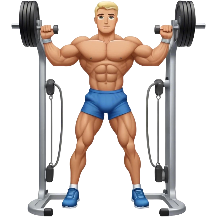 standing bodybuilder hip abduction cable machine exercise emoji