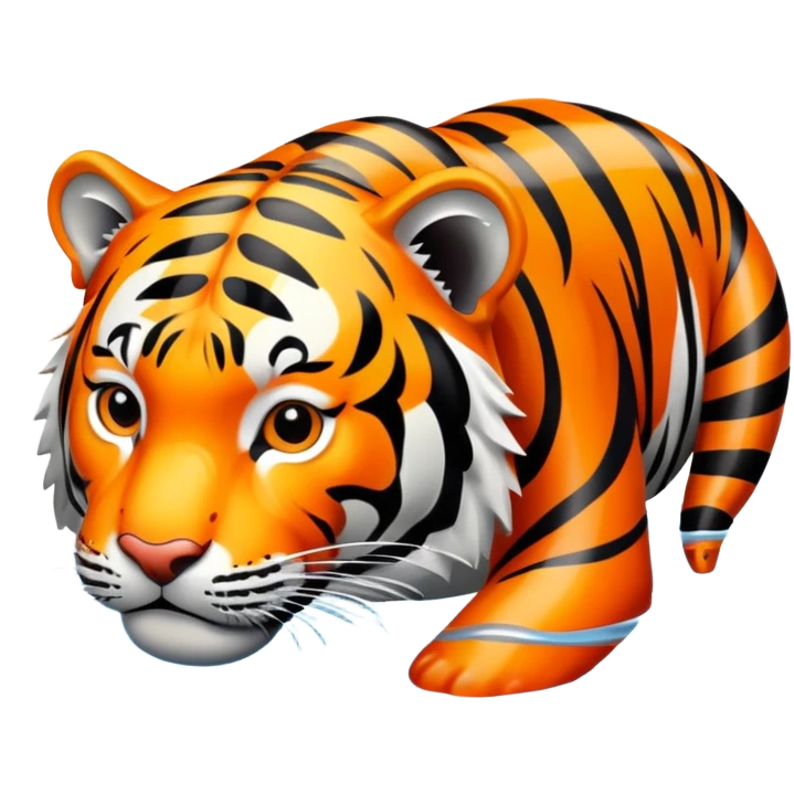 Tiger swimming in water emoji