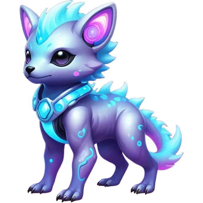 Epic Edgy Cute Colorful Pastel Nebula Modern Vernid-Protogen-creature-animal, full body emoji
