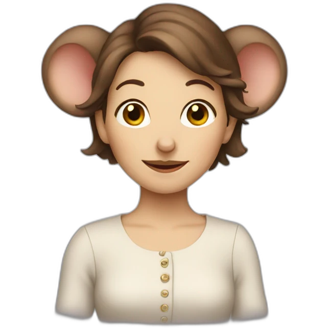 mouse lady with brown hair emoji