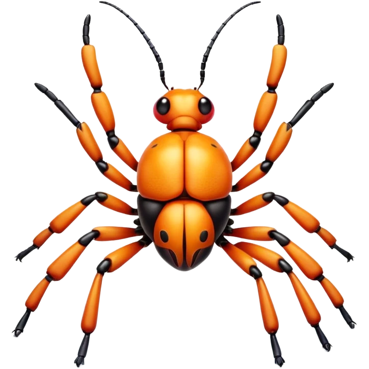 3D iPhone style emoji of a cute bug, colorful and detailed, six legs, shiny exoskeleton, isolated on white background, soft shadows, high detail, playful and cute. emoji