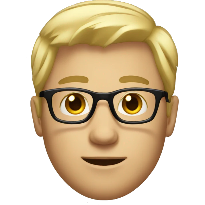 men, short blond hair, glasses emoji