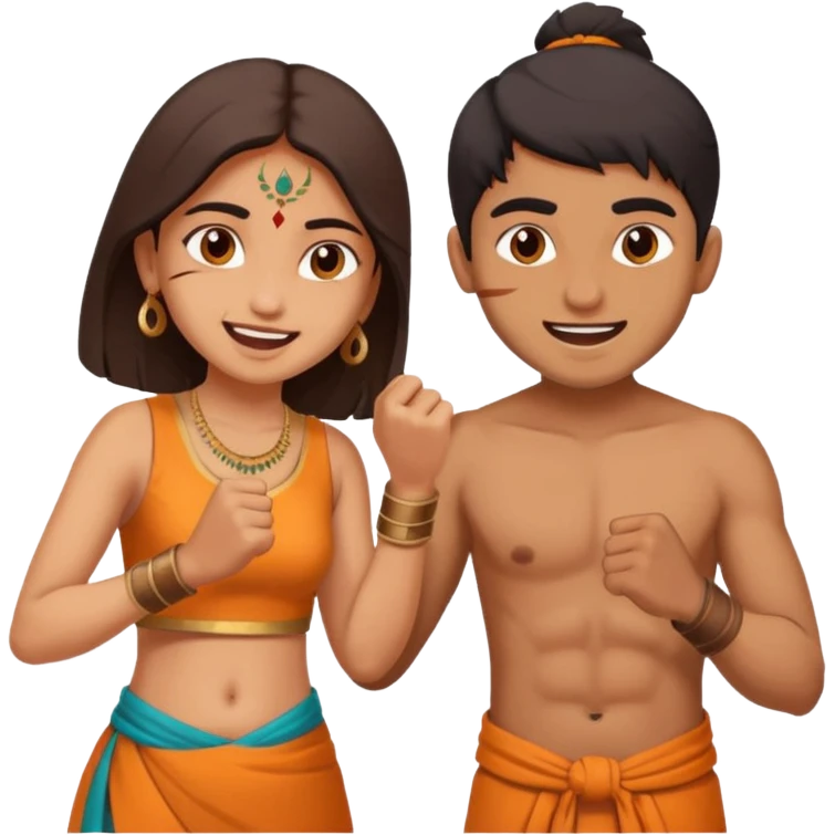 brother and sister fighting indian culture naughty  emoji