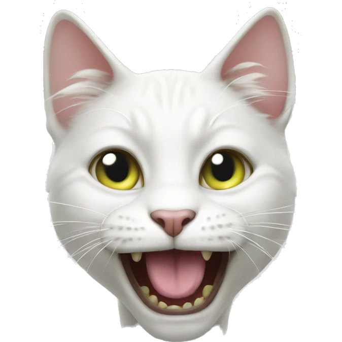freaky white cat emoji