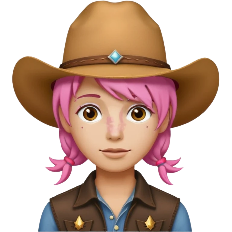 pink hair cowboy emoji
