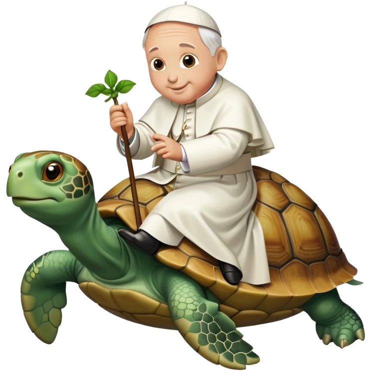 The pope riding a turtle emoji