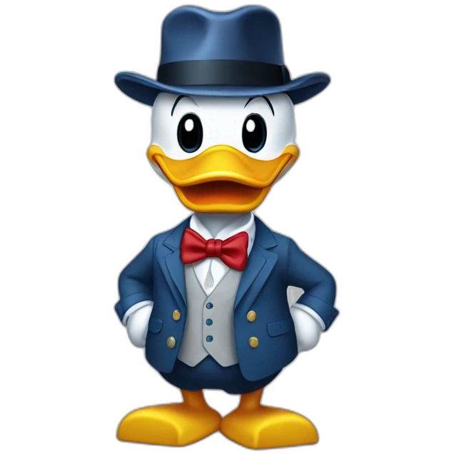 AI coding assistant like well-dressed donald duck emoji