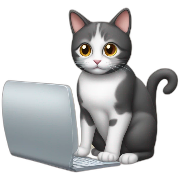 Cat with computer emoji