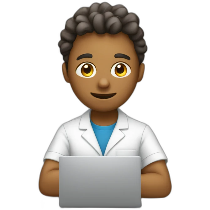 working hard on labtop emoji