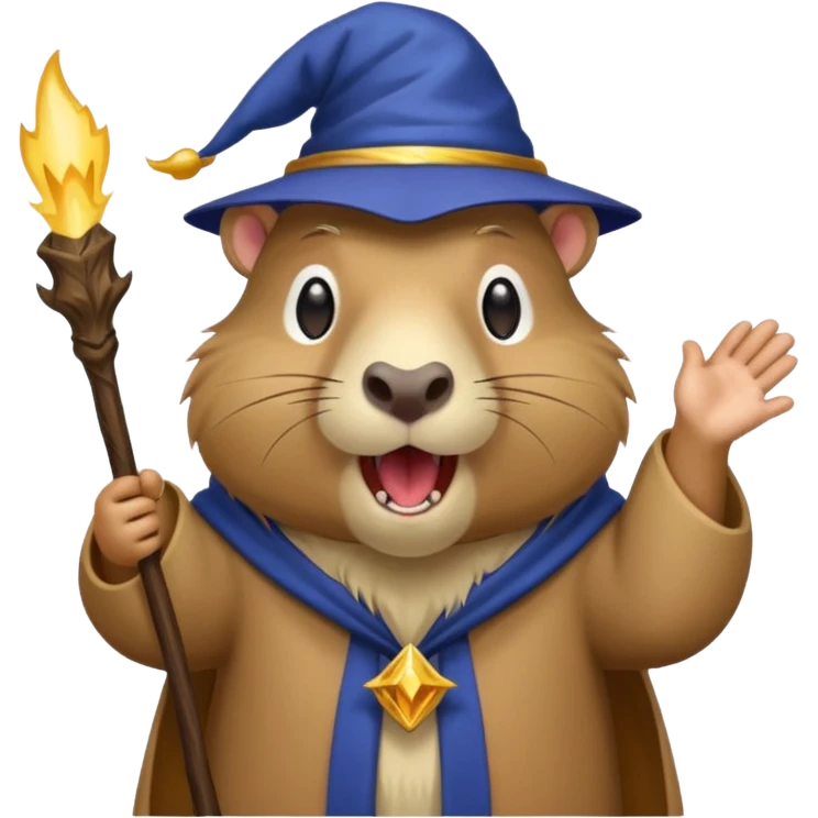 wizard capybara shouting emoji