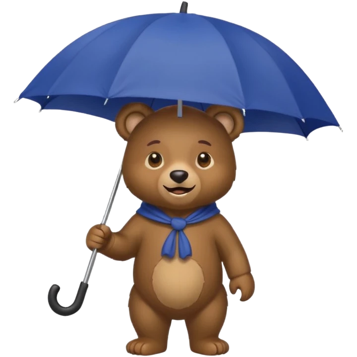 Bear with umbrella hat emoji