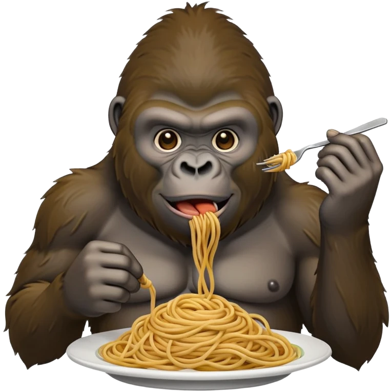 ￼ a gorilla eating spaghetti emoji