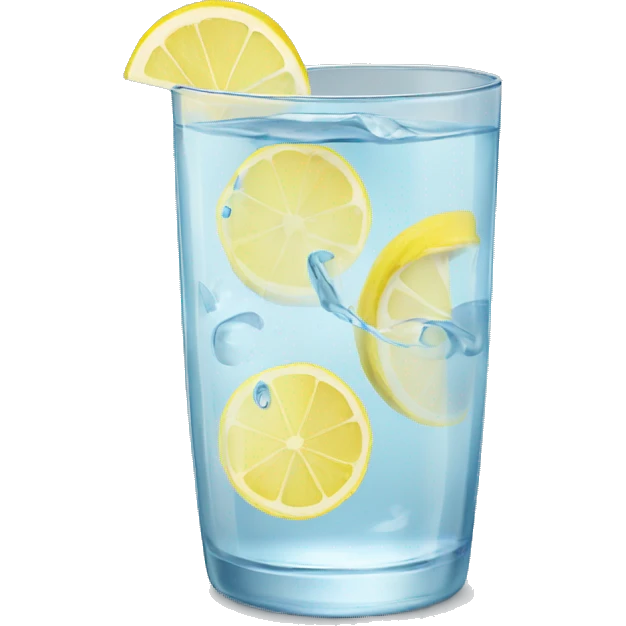 glass of water with lemon slices emoji