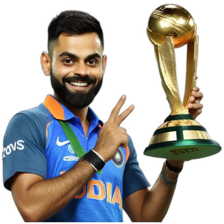 Virat Kohli with world cup emoji