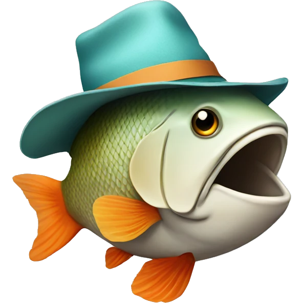 Fish with hat emoji