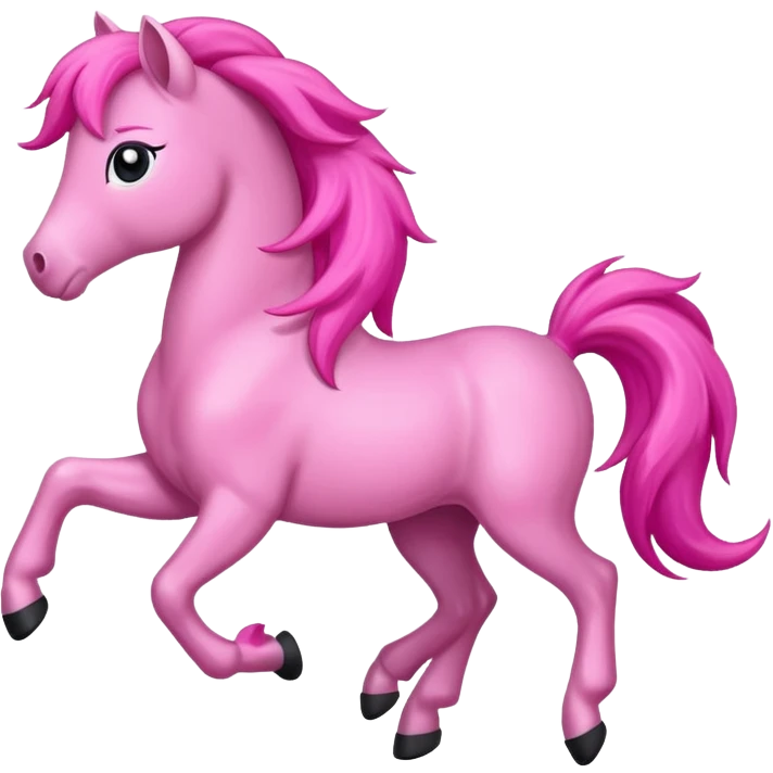 pink pony prancing with its mane flowing emoji
