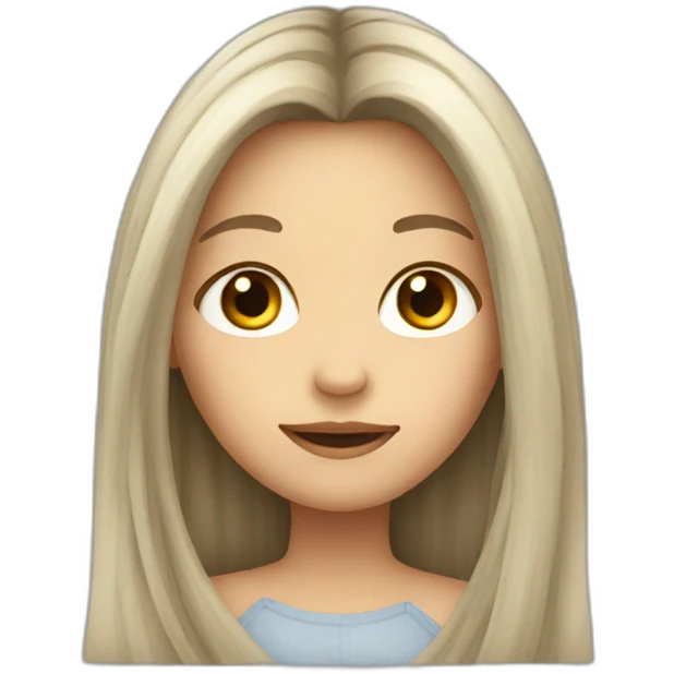 girl with long hair and timide face emoji