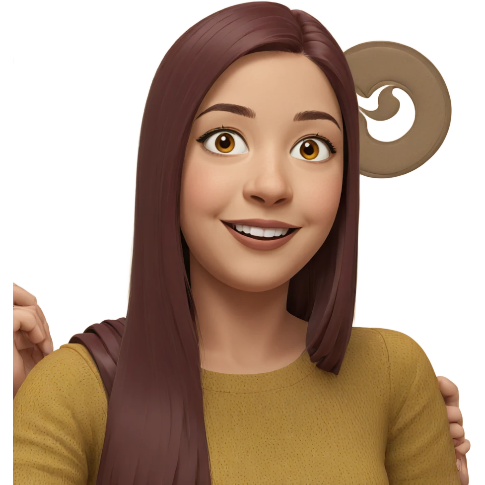 smiling girl with long hair emoji