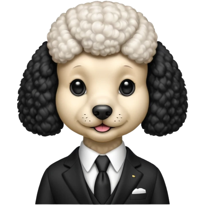 Poodle Dog wearing suit emoji
