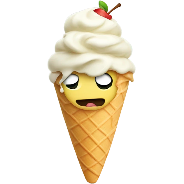 Apple eating ice cream emoji