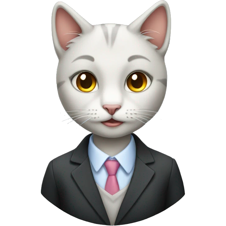 girl cat in a business suit emoji