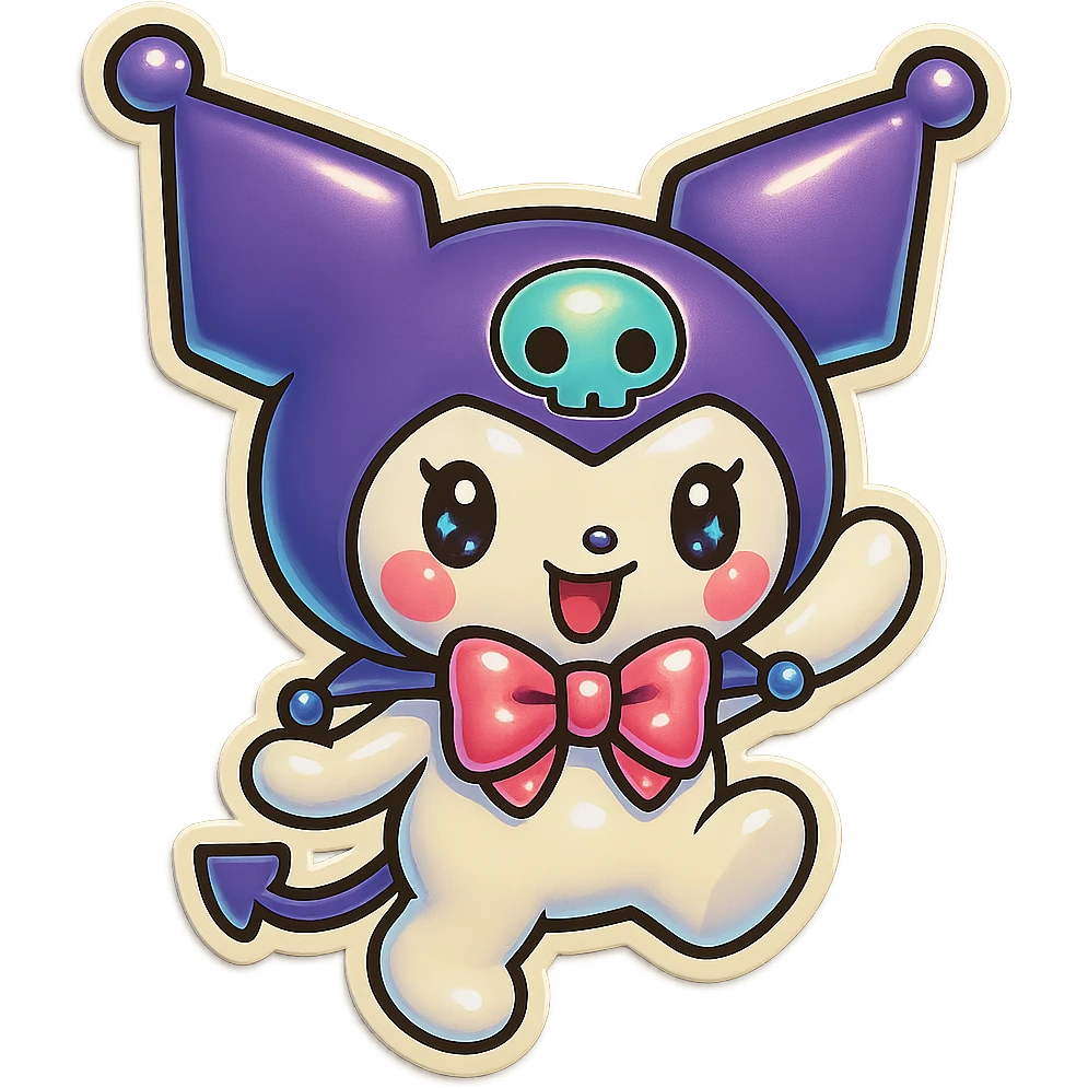 Remove the background, keep Kuromi character only, preserve original style, transparent background emoji