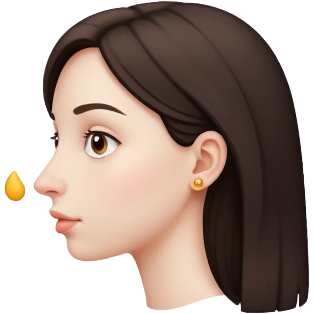 Girl with big bulgy Nose, side view emoji